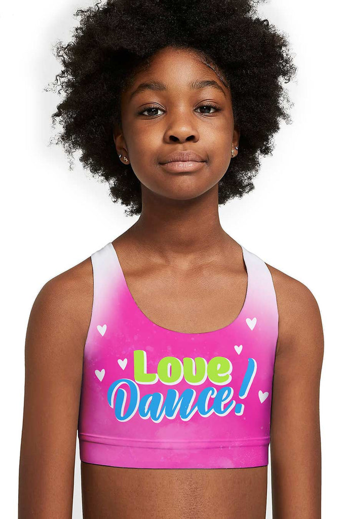 Love Dance! Stella Pink Seamless Racerback Sports Bra Crop Top
