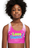 Love Dance! Stella Pink Seamless Racerback Sports Bra Crop Top - Kids - Pineapple Clothing