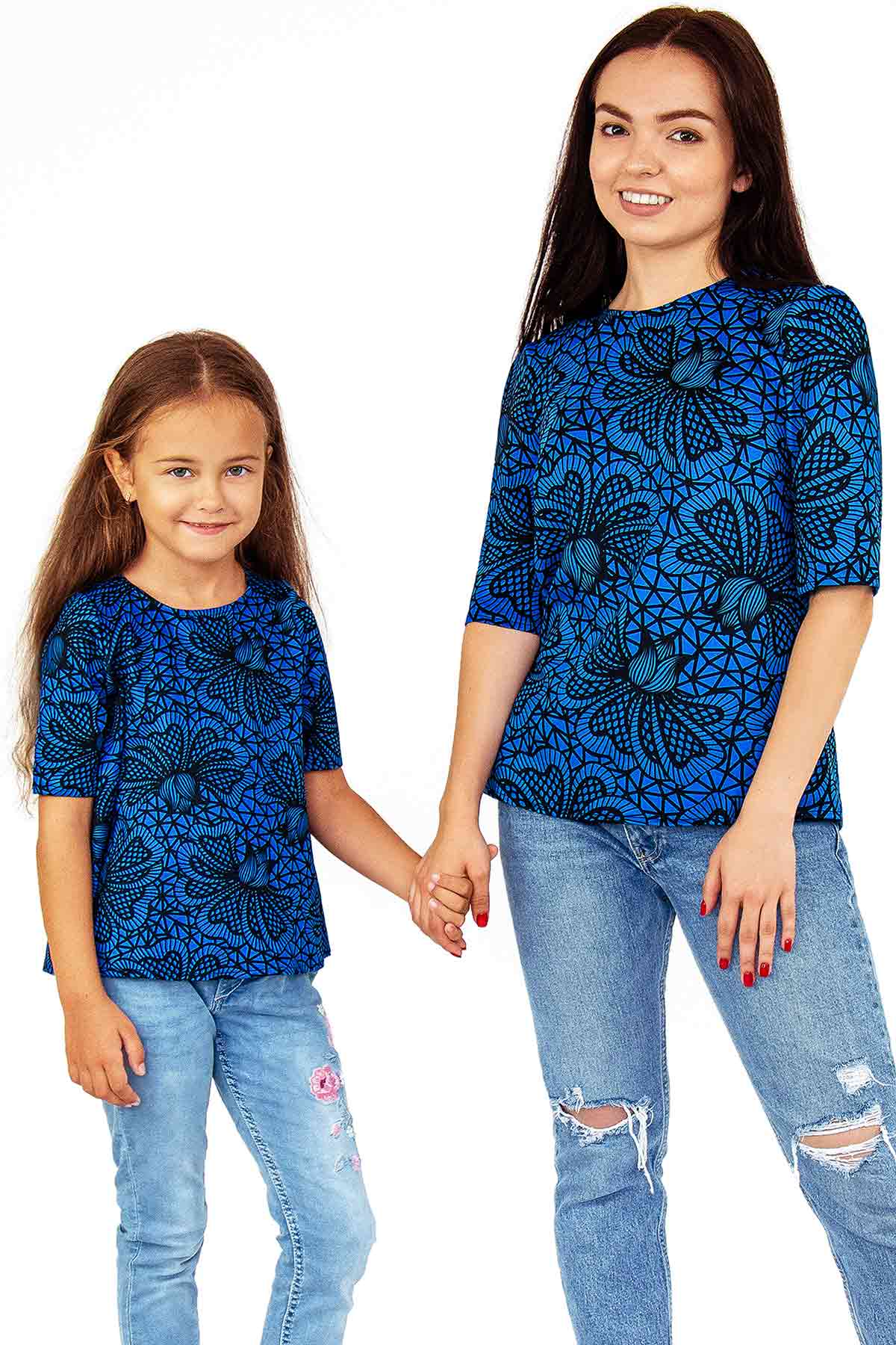 Blue Soulmate Sophia Elbow Sleeve Party Top - Mommy & Me - Pineapple Clothing