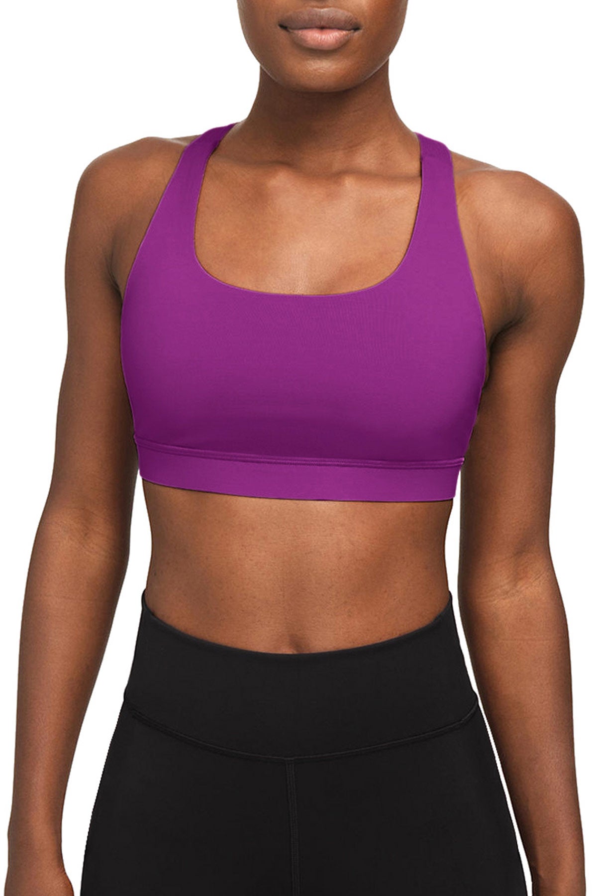 Magenta UV 50+ Stella Purple Seamless Racerback Sport Yoga Bra - Women - Pineapple Clothing