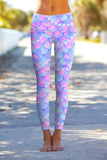 Making Waves Lucy Purple Mermaid Print Leggings Yoga Pants - Women - Pineapple Clothing