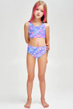 Making Waves Claire Purple Two-Piece Swimsuit Sporty Swim Set - Girls - Pineapple Clothing