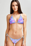 Making Waves Lara Purple Mermaid Print Triangle Bikini Top - Women - Pineapple Clothing