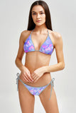 Making Waves Lara Purple Mermaid Print Triangle Bikini Top - Women - Pineapple Clothing