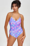 Making Waves Nikki Purple Mermaid Print One-Piece Swimsuit - Women - Pineapple Clothing