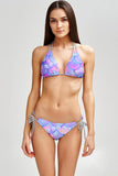 Making Waves Sara Purple Mermaid Print Triangle Bikini Top - Women - Pineapple Clothing