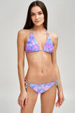 Making Waves Sofia Purple Mermaid Print Loop Tie Bikini Bottom - Women - Pineapple Clothing
