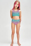 Maldives Claire Pink Glitter Sporty Two Piece Swim Bikini Set - Girls - Pineapple Clothing