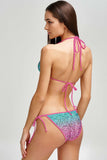 Maldives Lara Pink Glitter Print Triangle String Bikini Top - Women - Pineapple Clothing
