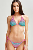 Maldives Linda Pink Glitter String Side Tie Bikini Bottom - Women - Pineapple Clothing