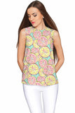 Marmalade Emily Sunny Lemon Print Sleeveless Top - Women - Pineapple Clothing