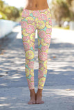 Marmalade Lucy Pink & Yellow Lemon Print Leggings Yoga Pants - Women - Pineapple Clothing
