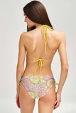 Marmalade Sara Pink Lemon Print Strappy Triangle Bikini Top - Women - Pineapple Clothing