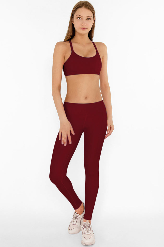 BUY 1 GET 3 FREE! Maroon Red Cassi Side Pockets Workout