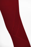 SEMI-ANNUAL SALE! Maroon Red Cassi Mesh Pockets Workout Leggings Yoga Pants - Women - Pineapple Clothing