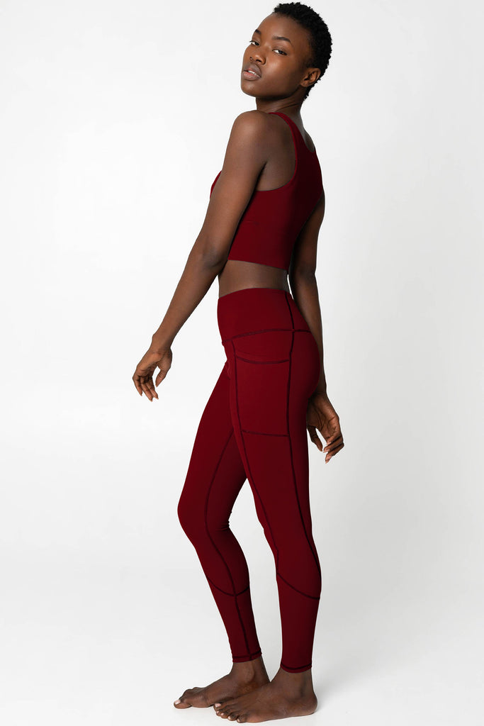 Women's Seamless Nylon Workout Active Solid Plain Capri One Size Leggings  (Brown/Burgundy) - Walmart.com