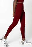 SALE! Maroon Red Cassi Three Pockets Workout Leggings Yoga Pants - Women - Pineapple Clothing