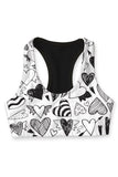 Me Enamoré Stella White Heart Print Seamless Sport Yoga Bra - Women - Pineapple Clothing