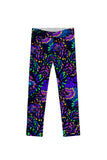 Midnight Glow Lucy Cute Purple Floral Print Leggings - Girls - Pineapple Clothing