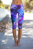 Milky-Way Ellie Purple Performance Yoga Capri Leggings - Women - Pineapple Clothing
