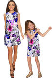 Floral Touch Adele Grey Printed Catchy Shift Dress - Girls - Pineapple Clothing