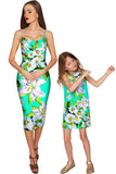 Flower Party Adele Green Designer Summer Shift Dress - Girls - Pineapple Clothing