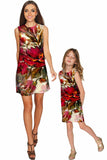 Free Spirit Adele Red Flower Print Boho Shift Dress - Women - Pineapple Clothing