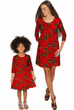 Hot Tango Gloria Empire Waist Red Floral Dress - Women - Pineapple Clothing