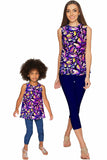 Make a Wish Emily Purple Print Sleeveless Fancy Top - Girls - Pineapple Clothing