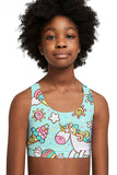 CLEARANCE! 65% off with code: VIP65 - My Friend Unicorn Stella Seamless Racerback Sports Bra Crop Top - Kids - Pineapple Clothing