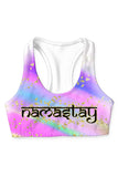 Namaslay Stella Colorful Seamless Racerback Sport Yoga Bra - Women - Pineapple Clothing