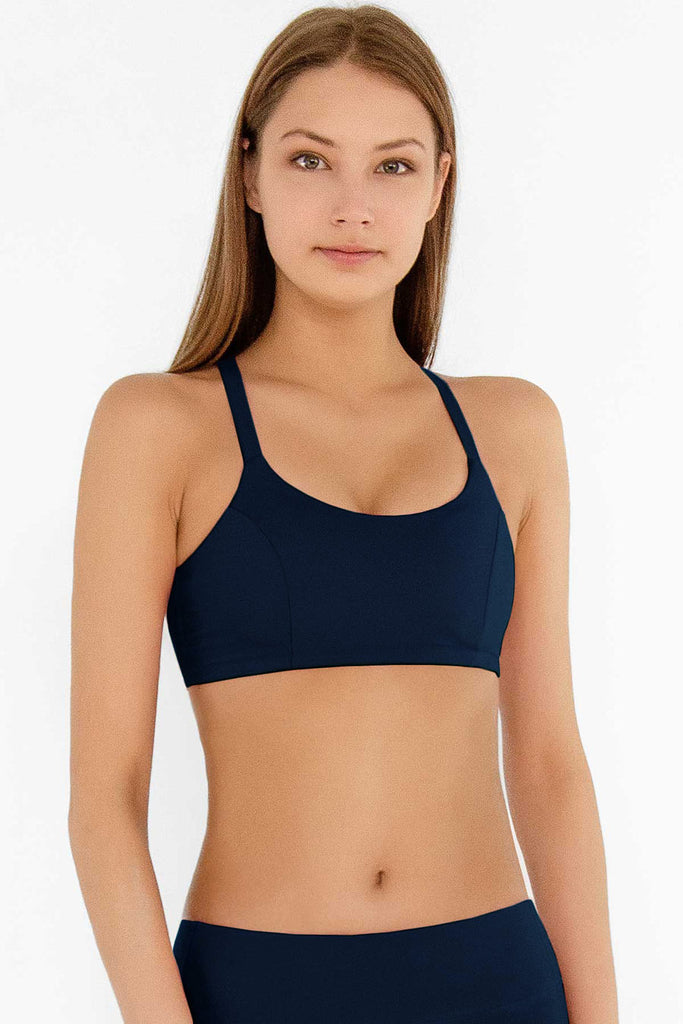 Blue Floral Wirefree Kelly Fit Support Bra, Support