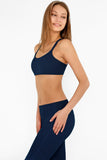 SEMI-ANNUAL SALE! Navy Blue Kelly Strappy Padded Sports Bra - Women - Pineapple Clothing