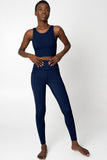 SALE! Navy Blue Kelly Long Line Full Coverage Padded Sports Bra - Women - Pineapple Clothing