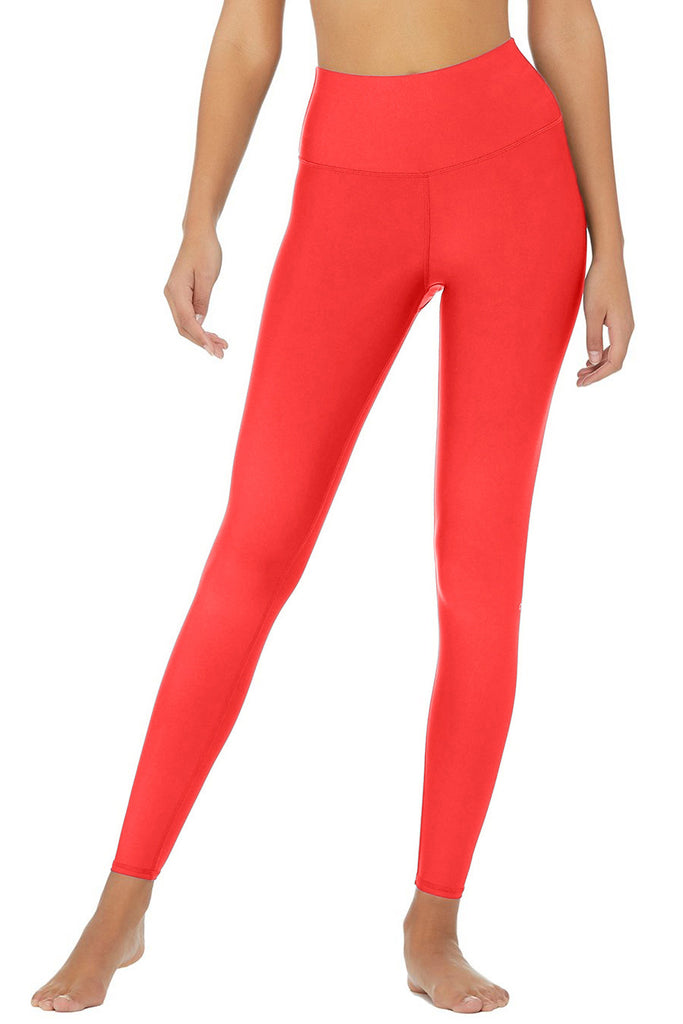 Women Cotton Lycra Leggings Solid Regular and Plus for Women Yoga Paint Red