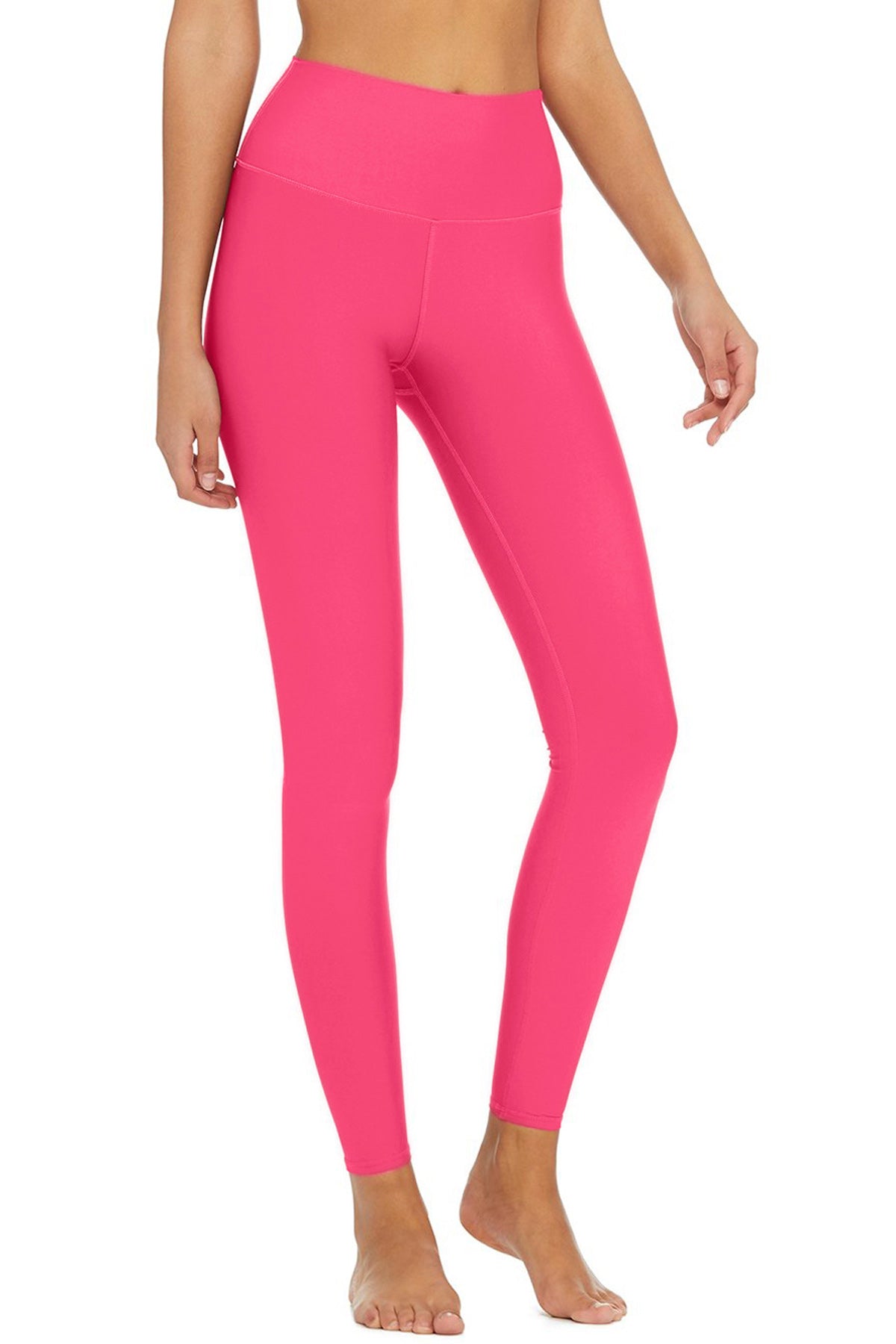 Neon Pink UV 50+ Lucy Bright Performance Leggings Yoga Pants - Women - Pineapple Clothing