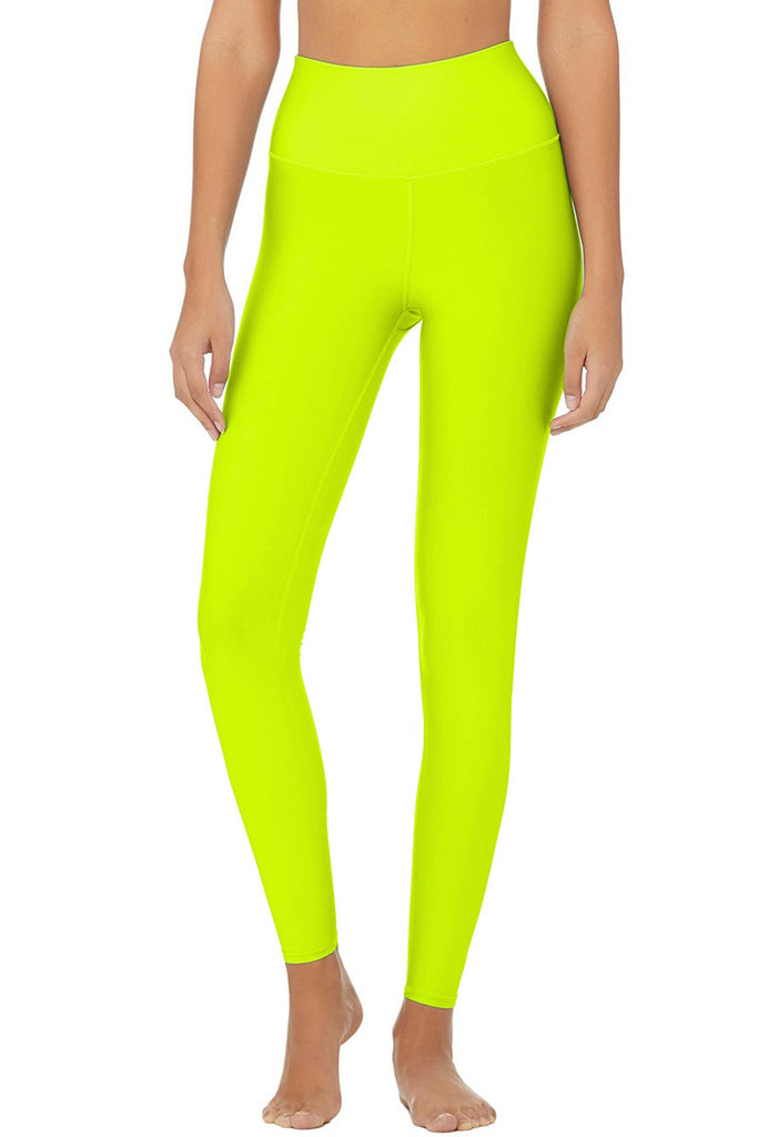 Zyia Active Neon Yellow Parallel Luxe Leggings NWT Size 8-10