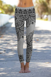 Nightfall Nirvana Lucy Grey Geometric Boho Leggings Yoga Pants - Women - Pineapple Clothing