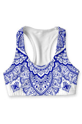 Nirvana Stella White Boho Seamless Racerback Sport Yoga Bra - Women - Pineapple Clothing