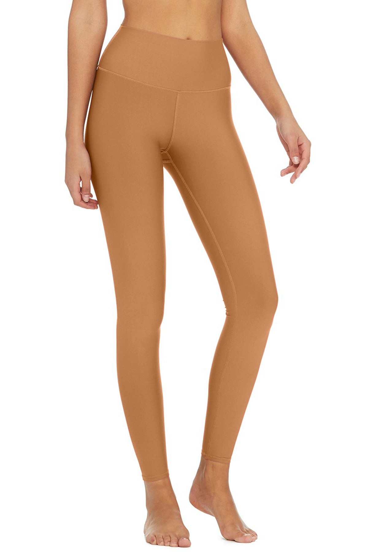 SEMI-ANNUAL SEMI-ANNUAL SALE! Nude UV 50+ Lucy Beige Performance Leggings Yoga Pants - Women - Pineapple Clothing