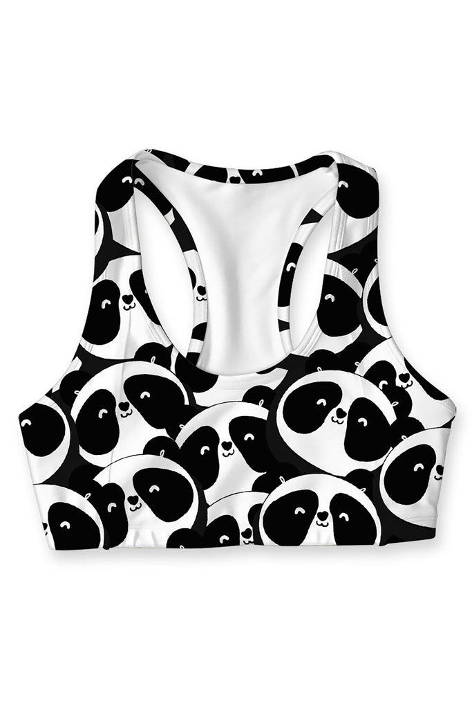 OMG! panda Stella Black & White Seamless Sport Yoga Bra - Women