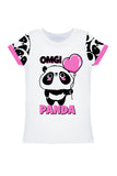 OMG! panda Zoe White Animal Print Cute Designer T-Shirt - Kids - Pineapple Clothing
