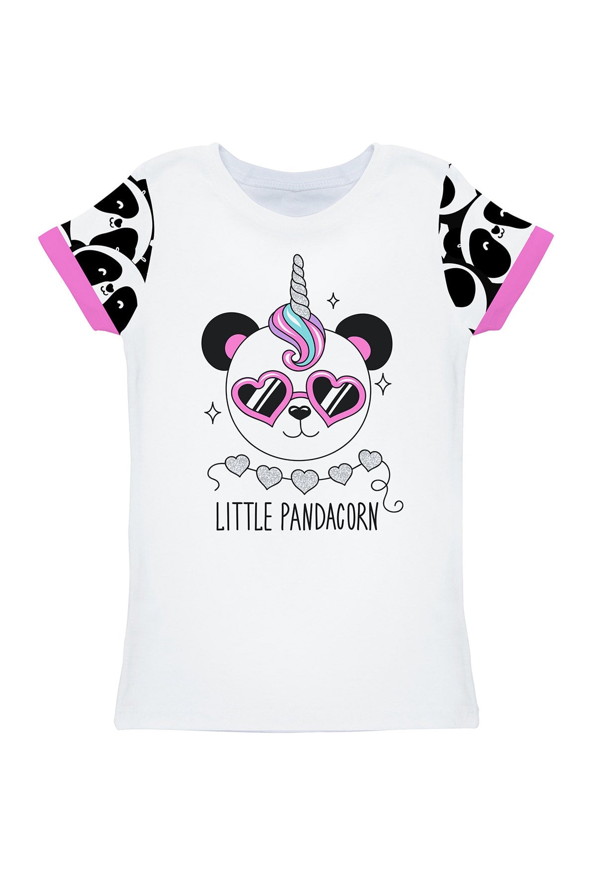 3 for $49! OMG! panda Zoe White Cute Pandacorn Print Designer T-Shirt - Kids - Pineapple Clothing