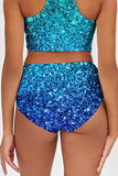 Ocean Drive Blue Glitter Two-Piece Sporty Swimsuits - Mommy and Me - Pineapple Clothing