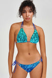 Ocean Drive Sara Blue Glitter Strappy Triangle Bikini Top - Women - Pineapple Clothing