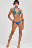 Ocean Drive Sara Blue Glitter Strappy Triangle Bikini Top - Women - Pineapple Clothing