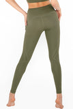 SEMI-ANNUAL SALE! Olive Khaki Green Cassi Mesh Pockets Workout Yoga Leggings - Women - Pineapple Clothing