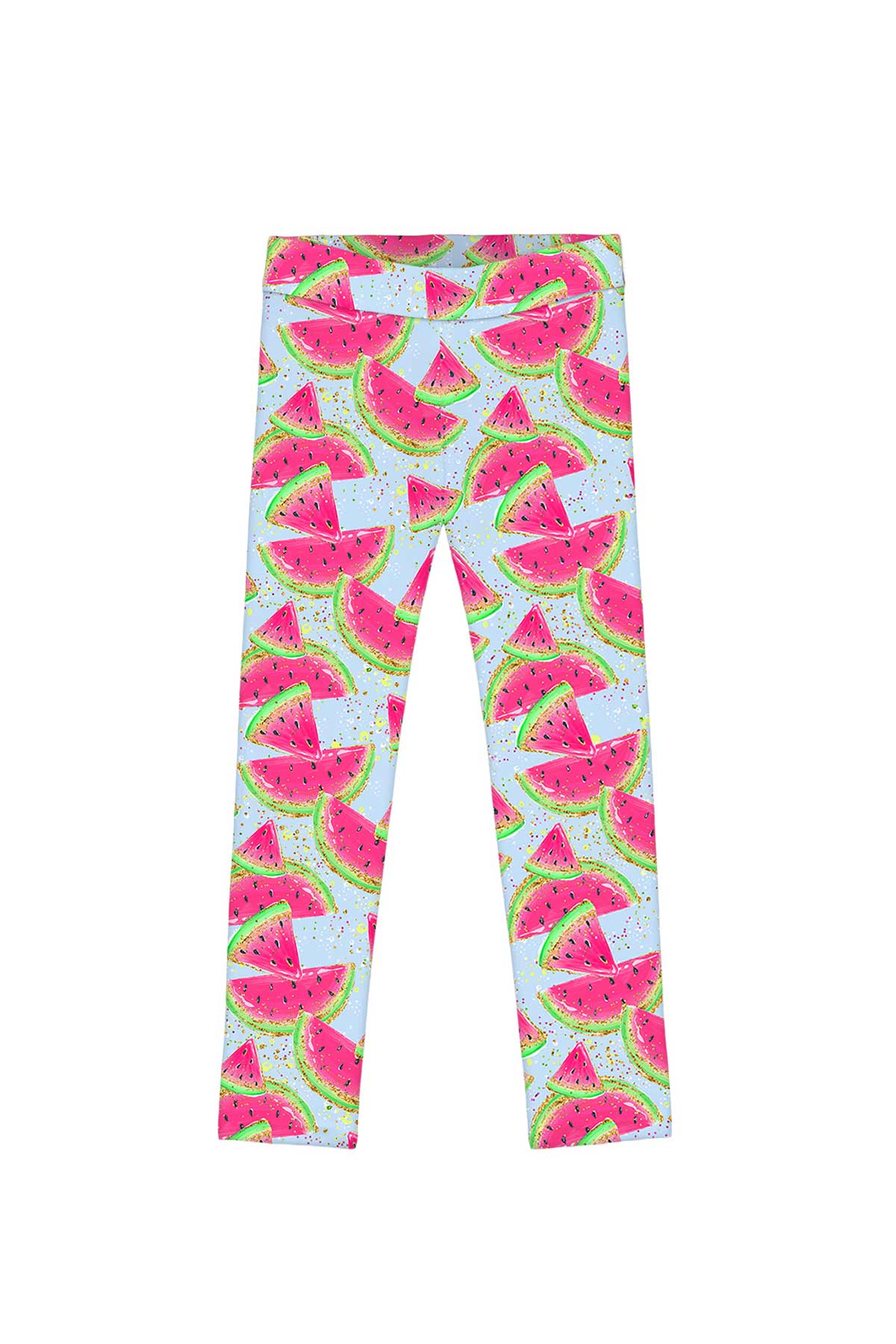 One in a Melon Lucy Blue Watermelon Summer Print Leggings - Kids - Pineapple Clothing