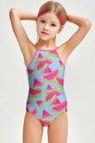One in a Melon Becky Blue Full Coverage One-Piece Swimsuit - Girls - Pineapple Clothing