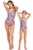 One in a Melon Blue Fruity Print One-Piece Swimsuits - Mommy and Me - Pineapple Clothing